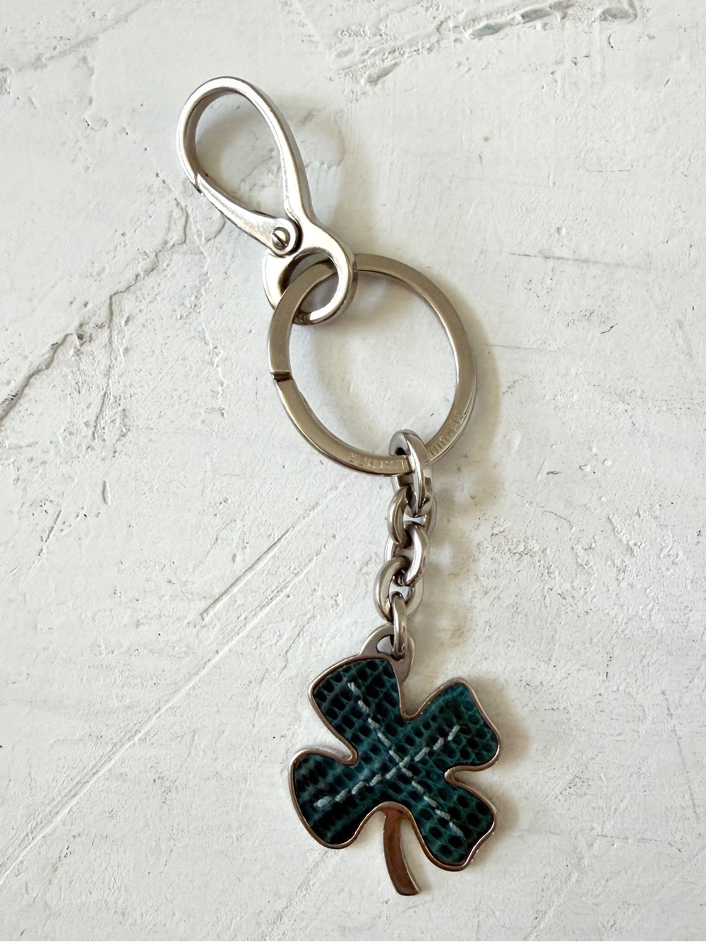 TOD’S Leather Metal Clover Keychain